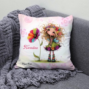 Névvel kérhető - Nagyon édes virág tündér mintás párna - otthon & életmód - lakástextil - párna & párnahuzat - díszpárna (belsővel együtt) - Meska.hu