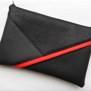 Borítéktáska - fekete/piros - táska & tok - variálható táska - Meska.hu