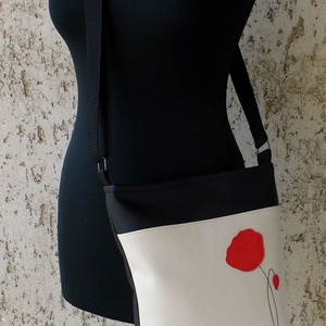 Pipacsos női táska / krém - táska & tok - kézitáska & válltáska - válltáska - Meska.hu