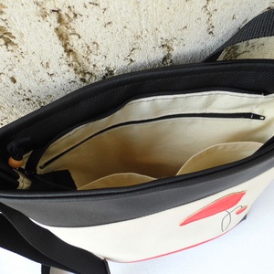 Pipacsos női táska / krém - táska & tok - kézitáska & válltáska - válltáska - Meska.hu