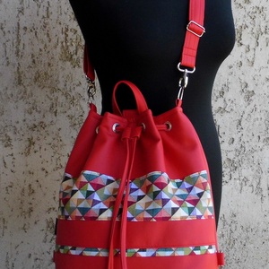 Piros hátizsák - táska & tok - variálható táska - Meska.hu