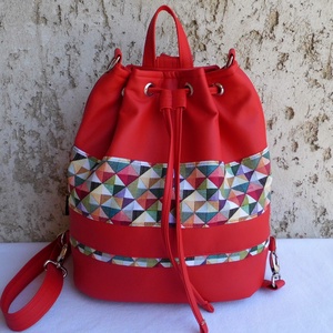 Piros hátizsák - táska & tok - variálható táska - Meska.hu
