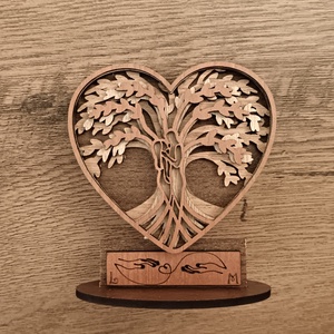 VA012 Szívben szerelmes pár - Fa HDF 3mm vastag több rétegű - kellékek & szerszámok - hobby fa alapanyag - rétegelt lemez, fa alap - Meska.hu