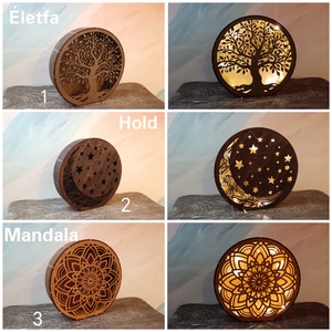 TF003 - Mandala, életfa, lótuszvirág, hold mintás asztali dekorlámpa - Meska.hu