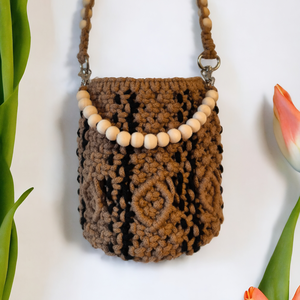 Fa gyöngyös táska - táska & tok - kézitáska & válltáska - belső rendező - Meska.hu