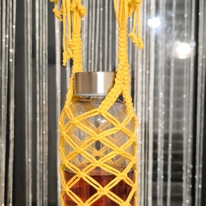 Makramé kulacstartó  - táska & tok - uzsonna- & ebéd tartó - evőeszköz tartó - Meska.hu