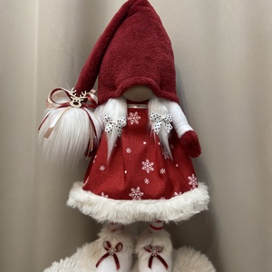 Karcsonyi manólány, Karácsony, Adventi díszek, Adventi asztaldísz, Varrás, MESKA