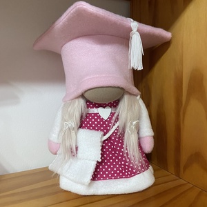 Ballagó manólány .Rózsaszín pöttyös, Otthon & Életmód, Dekoráció, Asztal és polc dekoráció, Asztaldísz, Varrás, MESKA