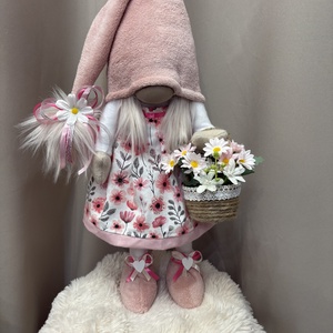 Tavaszi manólány -Rózsaszín, Otthon & Életmód, Dekoráció, Asztal és polc dekoráció, Asztaldísz, Varrás, MESKA