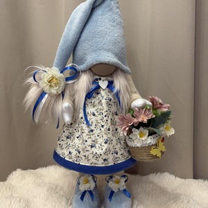 Tavaszi manólány -Kék, Otthon & Életmód, Dekoráció, Asztal és polc dekoráció, Asztaldísz, Varrás, MESKA