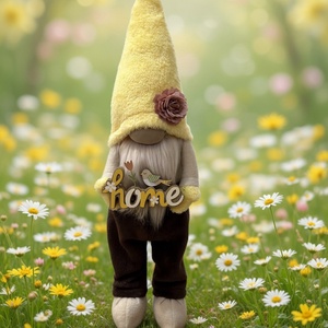 Tavaszi manófiú Sárga, Otthon & Életmód, Dekoráció, Asztal és polc dekoráció, Asztaldísz, Varrás, MESKA