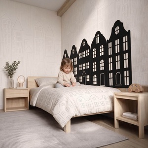 Falvédő Szett 200 cm-es ágyhoz � Gdansk Fekete Lézervágott HDF (200x75 cm, 5 db) - Meska.hu