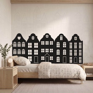 Falvédő Szett 200 cm-es ágyhoz � Gdansk Fekete Lézervágott HDF (200x75 cm, 5 db) - baba - mama - babaszoba dekoráció - falvédő gyerekszobába - Meska.hu