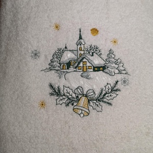 Nagy törölköző, hímzett felirattal - Meska.hu