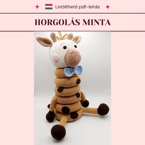 Horgolt zsiráf montessori építő torony - Meska.hu