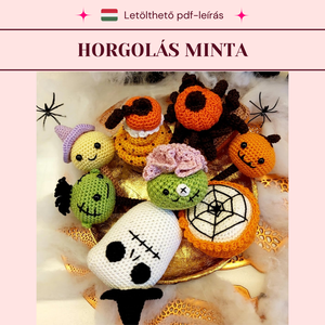 Horgolt Halloween-i édességek minta, Otthon & Életmód, Dekoráció, Halloween, Halloweeni dekoráció, Horgolás, MESKA