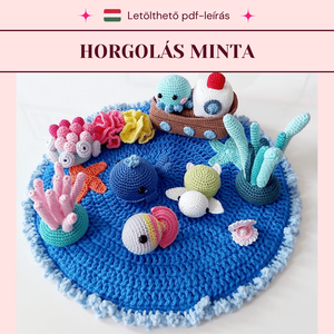 Horgolt tengeri világ játék mintaleírása, Játék & Sport, Készségfejlesztő és Logikai játék, Montessori szivárvány, Waldorf játékok, Horgolás, MESKA