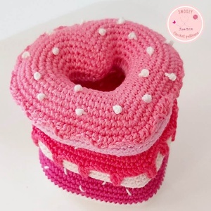 Horgolt Valentin napi szív alakú fánk - diy (csináld magad) - szabásminta, útmutató - horgolási minta - Meska.hu