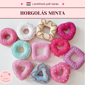 Horgolt fánk mintaleírás, DIY (Csináld magad), Szabásminta, útmutató, Horgolási minta, Horgolás, MESKA