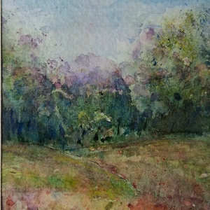 Akvarell miniatűr tájkép , Művészet, Festmény, Akvarell, Festészet, MESKA