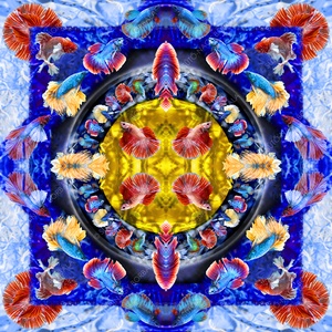 EXOTIKALEIDOSCOPE: BETTA SPLENDENS (SZIÁMI HARCOSHALAK) - otthon & életmód - dekoráció - kép & falikép - vászonkép - Meska.hu