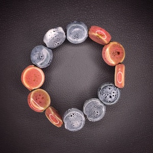 Karkötő: kerámia gyöngyökből #5, Ékszer, Karkötő, Gyöngyös karkötő, Gyöngyfűzés, gyöngyhímzés, MESKA