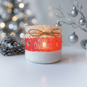 Decoupage technikával díszített karácsonyi mécsestartó  - Meska.hu