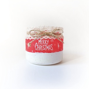Decoupage technikával díszített karácsonyi mécsestartó  - otthon & életmód - gyertya, illat, aroma - mécses és mécsestartó - Meska.hu