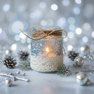 Decoupage technikával díszített karácsonyi mécsestartó  - Meska.hu