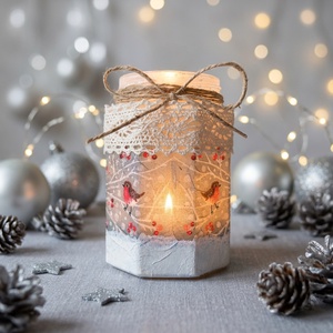 Decoupage technikával díszített karácsonyi mécsestartó , Otthon & Életmód, Gyertya, illat, aroma, Mécses és mécsestartó, Decoupage, transzfer és szalvétatechnika, Decoupage technikával díszített karácsonyi mécsestartó 

A fotók között az első kép környezete mest..., MESKA