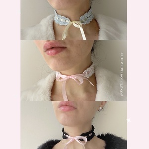 Sugarlace Choker - kézzel horgolt csipke choker nyaklánc, romantikus horgolt nyakdísz, Ékszer, Nyaklánc, Nyakpánt, gallér, Horgolás, MESKA