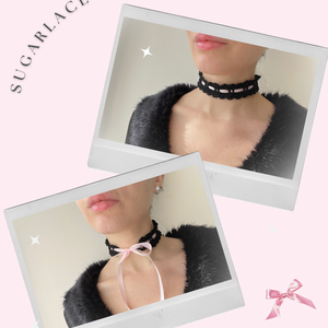Sugarlace Choker - kézzel horgolt csipke choker nyaklánc, romantikus horgolt nyakdísz - ékszer - nyaklánc - nyakpánt, gallér - Meska.hu