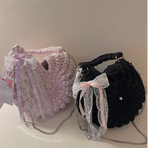 Shell Pearl Collection horgolt csiga/kagyló táska - coquette, vintage stílus, romantikus - Meska.hu