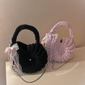 Shell Pearl Collection horgolt csiga/kagyló táska - coquette, vintage stílus, romantikus - táska & tok - kézitáska & válltáska - válltáska - Meska.hu