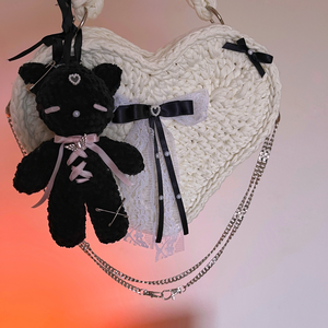 Horgolt plüss táska charmok, táskadíszek - táska & tok - kulcstartó & táskadísz - táskaakasztó - Meska.hu