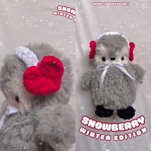 Snowberry horgolt pingvin, amigurumi, coquette masnival, választható fülmelegítővel - játék & sport - plüssállat & játékfigura - madár - Meska.hu