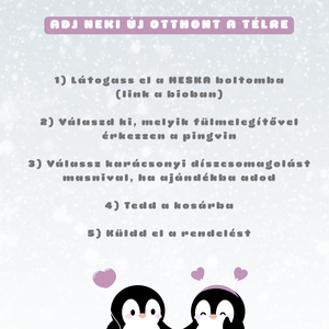 Snowberry horgolt pingvin, amigurumi, coquette masnival, választható fülmelegítővel - játék & sport - plüssállat & játékfigura - madár - Meska.hu