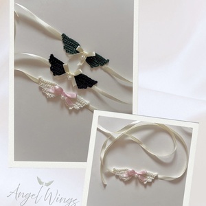 Angel Wings choker, vintage nyakpánt, coquette stílusban - ékszer - nyaklánc - nyakpánt, gallér - Meska.hu