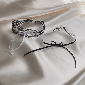Anastasia Choker - csipke nyakpánt szalaggal, fém kapoccsal - Meska.hu