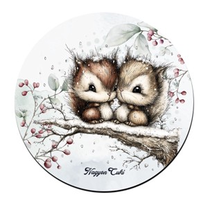 Cuki téli mókuskák mintás pohár alátét, , , MESKA