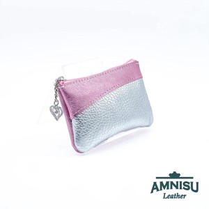 Metál rózsaszín - ezüst ívelt egy cipzáras kulcstartó C4001-1008, , , MESKA