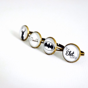 Elmúlik felíratú fekete fehér gyűrű -  - Meska.hu