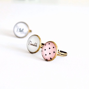 Elmúlik felíratú fekete fehér gyűrű -  - Meska.hu