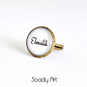 Elmúlik felíratú fekete fehér gyűrű -  - Meska.hu