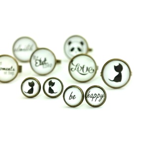 Elmúlik felíratú fekete fehér gyűrű -  - Meska.hu