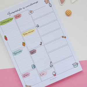 Bevásárlólista és menütervező, A5ös  jegyzettömb - Meska.hu