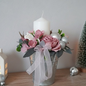 Adventi asztaldísz, Karácsony, Adventi díszek, Adventi asztaldísz, Virágkötés, MESKA