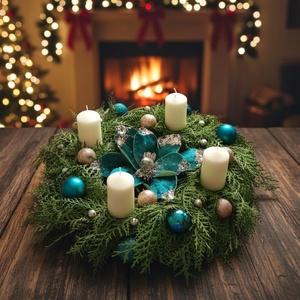 Adventi gyertyás koszorú - Meska.hu