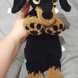 Horgolt Tacskó kutya - játék & sport - plüssállat & játékfigura - kutya - Meska.hu