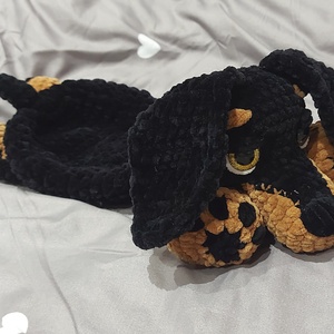 Horgolt Tacskó kutya - játék & sport - plüssállat & játékfigura - kutya - Meska.hu